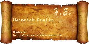 Heinrich Evelin névjegykártya